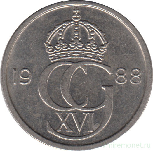 Монета. Швеция. 50 эре 1988 год.