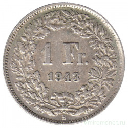 Монета. Швейцария. 1 франк 1943 год.