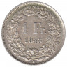 Монета. Швейцария. 1 франк 1943 год.