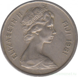 Монета. Фиджи. 5 центов 1981 год.
