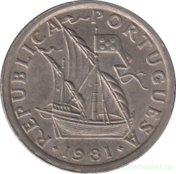 Монета. Португалия. 2,5 эскудо 1981 год.
