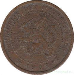 Монета. Нидерланды. 1/2 цента 1903 год.