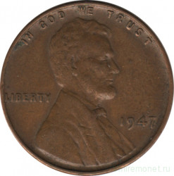Монета. США. 1 цент 1947 год.