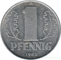 Монета. ГДР. 1 пфенниг 1963 год.