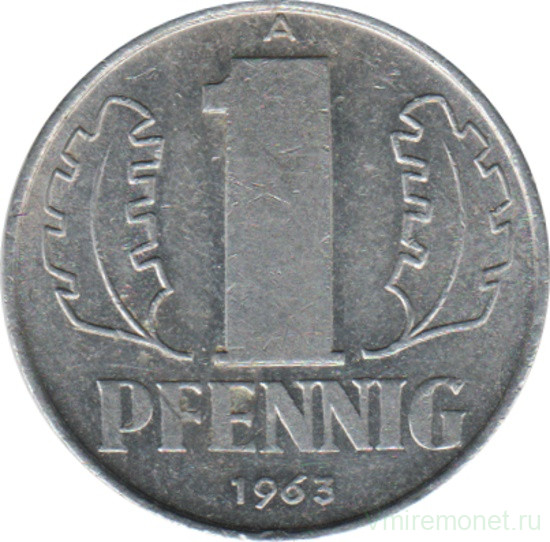 Монета. ГДР. 1 пфенниг 1963 год.