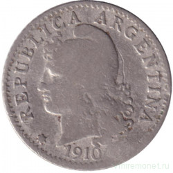 Монета. Аргентина. 5 сентаво 1910 год.