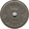 Монета. Норвегия. 50 эре 1939 год. ав.
