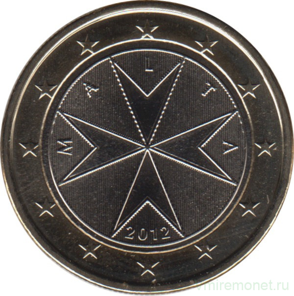 Монета. Мальта. 1 евро 2012 год.