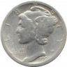 Монета. США. 10 центов 1920 год. Монетный двор D.