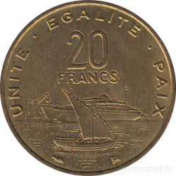 Монета. Джибути. 20 франков 1996 год.