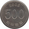 Монета. Южная Корея. 500 вон 2005 год. ав.