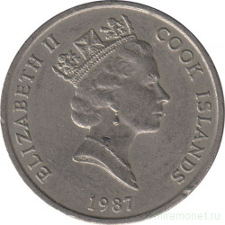 Монета. Острова Кука. 20 центов 1987 год.