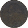 Монета. Великобритания. 1/2 пенни 1864 год. рев.