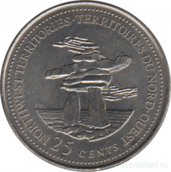 Монета. Канада. 25 центов 1992 год. 125 лет Конфедерации Канада. Северо-западные территории.