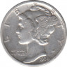 Монета. США. 10 центов 1938 год. Меркури дайм. ав.