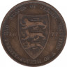 Монета. Великобритания. Джерси. 1/24 шиллинга 1877 год. ав.