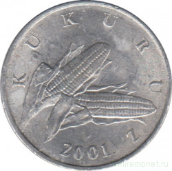Монета. Хорватия. 1 липа 2001 год.