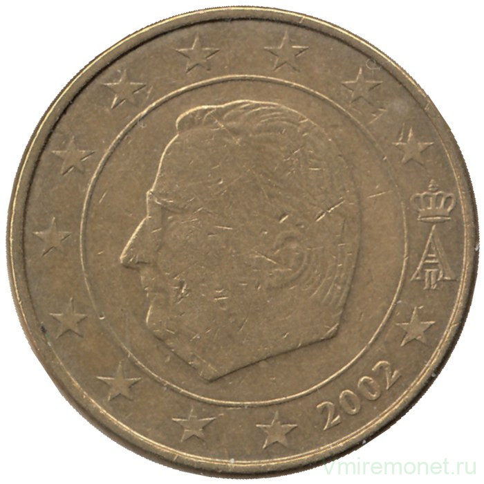 Монета. Бельгия. 50 центов 2002 год. 
