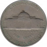 Монета. США. 5 центов 1949 год.  Монетный двор D. рев.