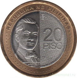 Монета. Филиппины. 20 песо 2020 год.