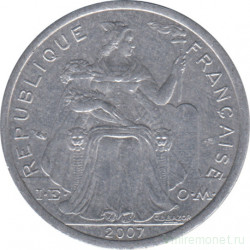 Монета. Французская Полинезия. 1 франк 2007 год.