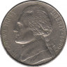  Монета. США. 5 центов 1999 год. Монетный двор P. ав.