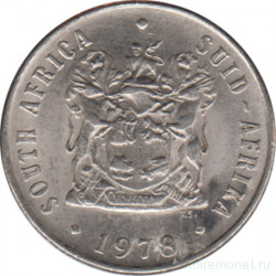 Монета. Южно-Африканская республика (ЮАР). 10 центов 1978 год.