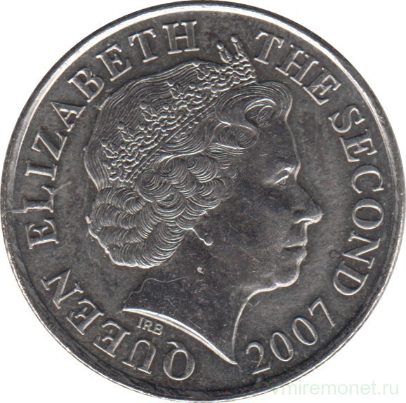 Монета. Джерси. 10 пенсов 2007 год.