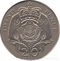 Монета. Великобритания. 20 пенсов 1999 год.