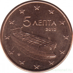 Монета. Греция. 5 центов 2012 год.