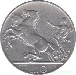 Монета. Италия. 10 лир 1927 год.