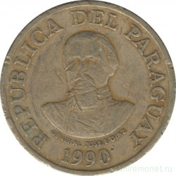 Монета. Парагвай. 100 гуарани 1990 год.