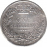 Монета. Великобритания. 1 шиллинг (12 пенсов) 1880 год. ав.