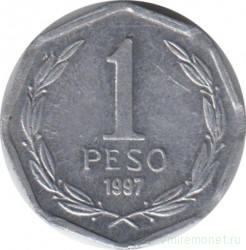 Монета. Чили. 1 песо 1997 год.