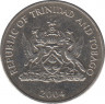 Монета. Тринидад и Тобаго. 25 центов 2004 год. ав.