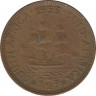Монета. Южно-Африканская республика (ЮАР). 1/2 пенни 1953 год. ав.