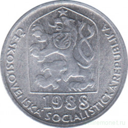 Монета. Чехословакия. 5 геллеров 1988 год.