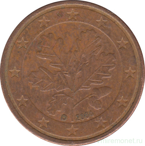 Монета. Германия. 5 центов 2004 год (D).
