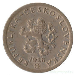 Монета. Чехословакия. 20 геллеров 1928 год.
