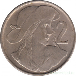 Монета. Чехословакия. 2 кроны 1947 год.