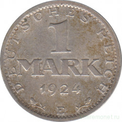 Монета. Германия. Веймарская республика. 1 марка 1924 год. Монетный двор - Мюльденхюттен (E).