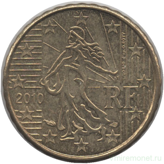 Монета. Франция. 10 центов 2010 год. 