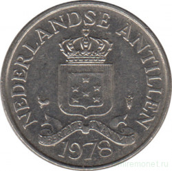 Монета. Нидерландские Антильские острова. 25 центов 1978 год.