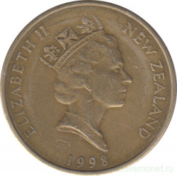 Монета. Новая Зеландия. 2 доллара 1998 год.