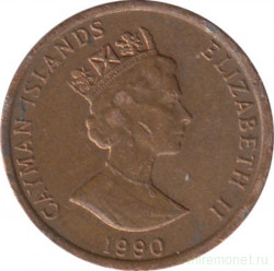 Монета. Каймановы острова. 1 цент 1990 год.