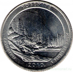 Монета. США. 25 центов 2010 год. Национальный парк № 3 Йосемитский (Калифорния). Монетный двор P.
