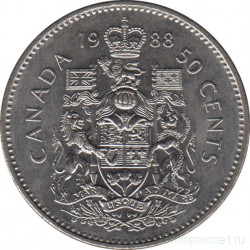 Монета. Канада. 50 центов 1988 год.