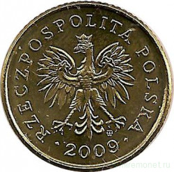 Монета. Польша. 1 грош 2009 год.