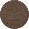 Монета. ФРГ. 2 пфеннига 1967 год. Монетный двор - Карлсруэ (G). ав.