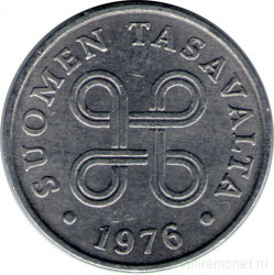 Монета. Финляндия. 1 пенни 1976 год.
